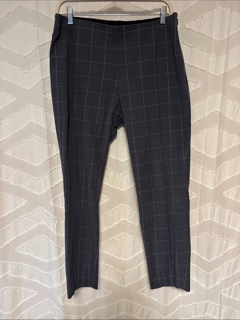 A New Day Grayish-Blue and White Windowpane Crop Pants